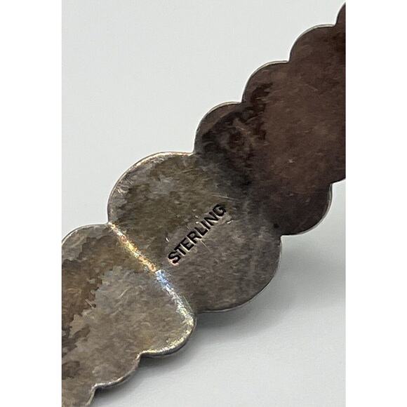 Vintage Native American Sterling Silver Turquoise Cuff Bracelet - Picture 5 of 6